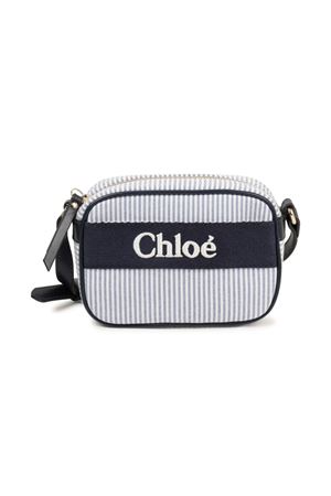 Borsa a spalla in cotone blu navy CHLOÉ KIDS | C20428859